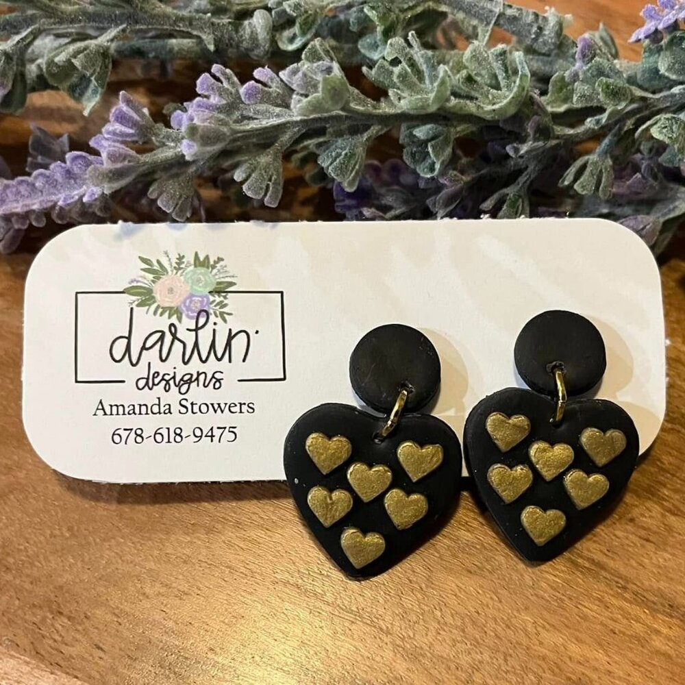 Heart Handmade Clay Earrings